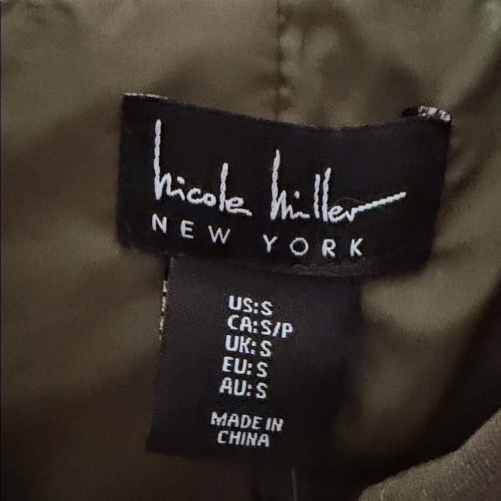 Nicole Miller Olive Double-Breasted Short Peacoat - Picture 3 of 4